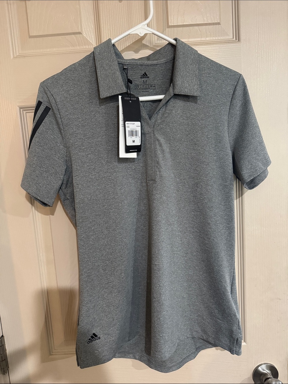adidas Womens medium Heather Gray Athletic Polo